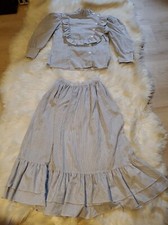 Vintage 60"s FC Striped Blouse  Midi Skirt 2 Pc Set size 5