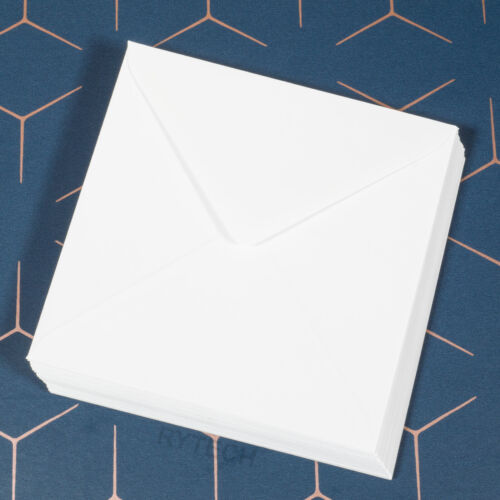 6" x 6" cartes de vœux blanches carrées / enveloppes d'invitation 100 gmm S4 155 x 155 mm - Photo 1/3