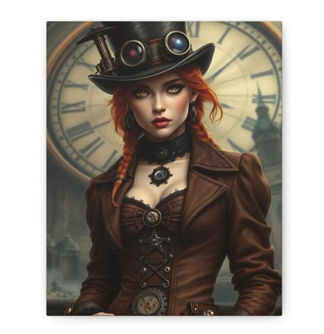 Clockwork Enchantress Fantasy Wall Art for Home Decor
