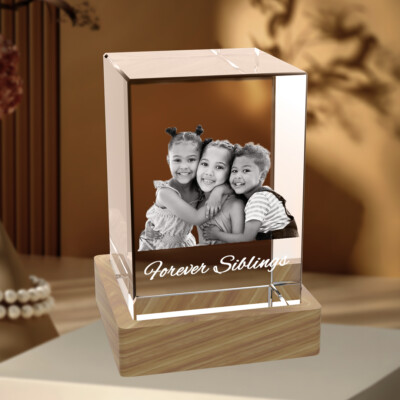 Personalised Birthday Wedding Anniversary Presents, Custom 3D Cube Crystal Gifts