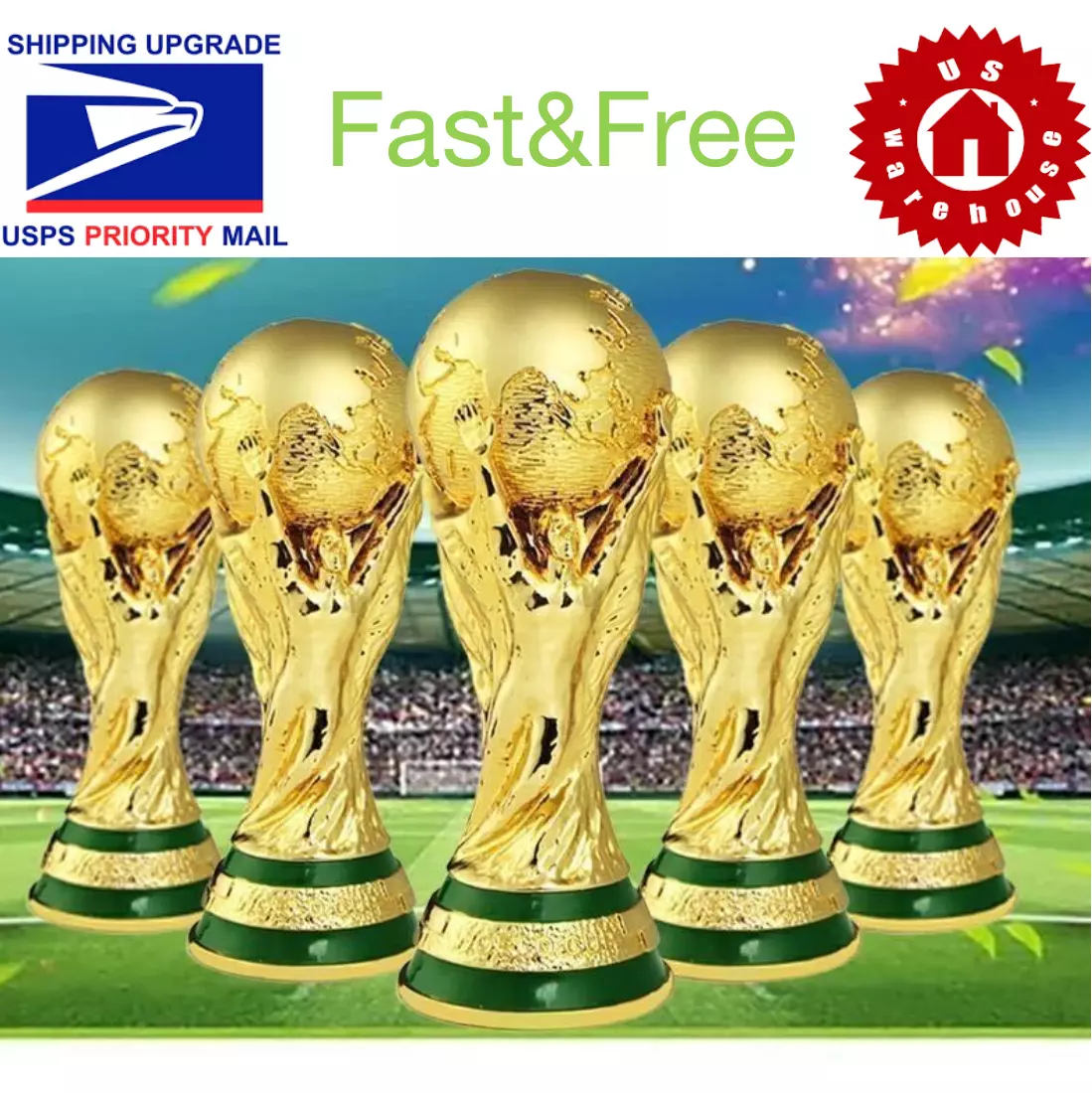 1:1 WORLD CUP REPLICA TROPHY FULL SIZE 2022 Qatar Football Soccer