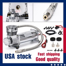 200 PSI AIR COMPRESSOR 3/8″ HOSE KIT F/SUSPENSION/BAG/TRAIN HORN 12V VXC480C
