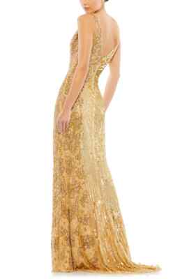 beaded empire waist column midi cocktail dress mac duggal Mac Duggal 6169 Long Beaded Column Dress for Events – Mydressline main image 1