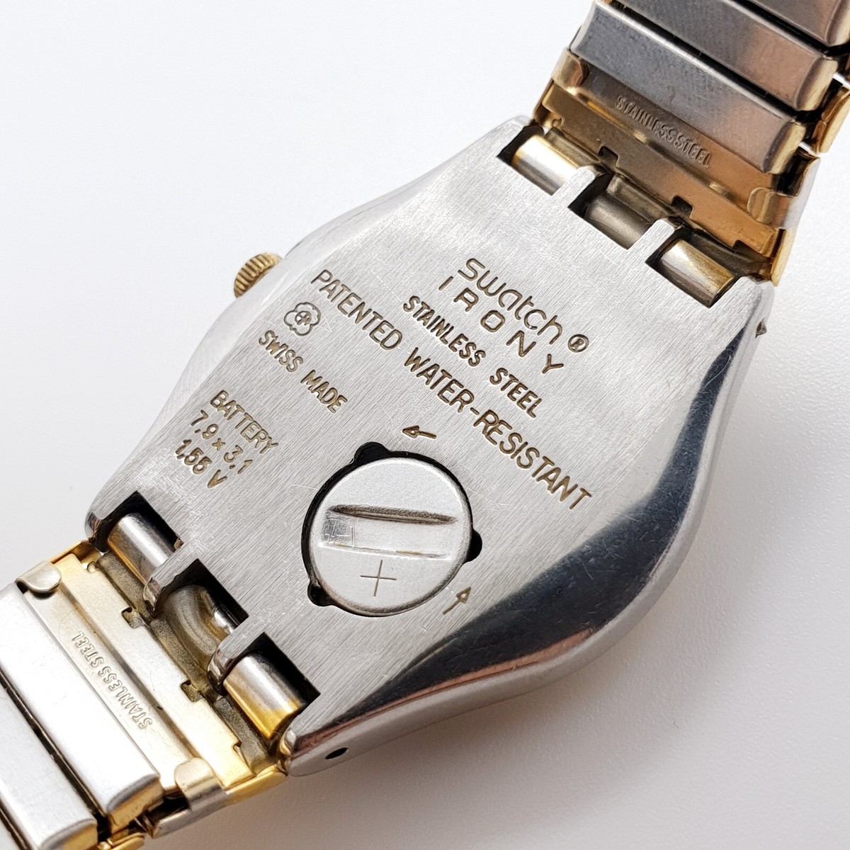 1997 Classic Gold-Tone Dial Twot Tone Swatch Irony Stainless Steel