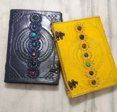 2er Pack Leder Journal Seven Stone Embossing Book of Shadow Handmade Notizbuch
