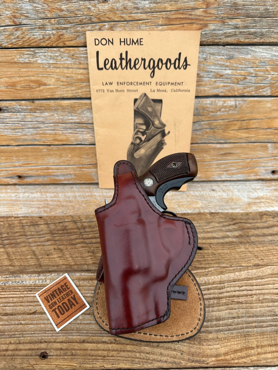 Vintage Don Hume H720 Brown Leather Paddle Holster For S&W 36