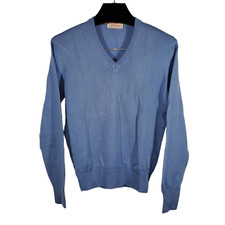 VTG 1960s/70s Saks Fifth Avenue Tight Knit Sweater Womens M V-neck Periwinkle