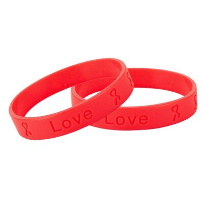 Red Aplastic Anemia Awareness Silicone Bracelets Multipacks
