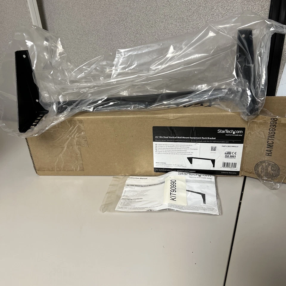STARTECH 2U 19IN STEEL VERTICAL WALL MOUNT EQUIPMENT RACK BRACKET RK219WALLV - Image 4 of 4