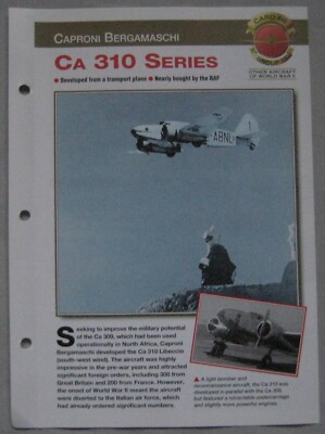 Aircraft of the World Card 66 , Group 13 - Caproni Bergamaschi CA 310