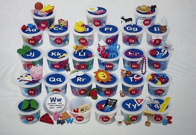 LAKESHORE LEARNING Alphabet Sounds Teaching Tubs Letters Set New