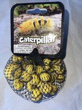 Net Bag of 25 Caterpillar Glass Mega Marbles 24 Players 1 Shooter Net Bag Game