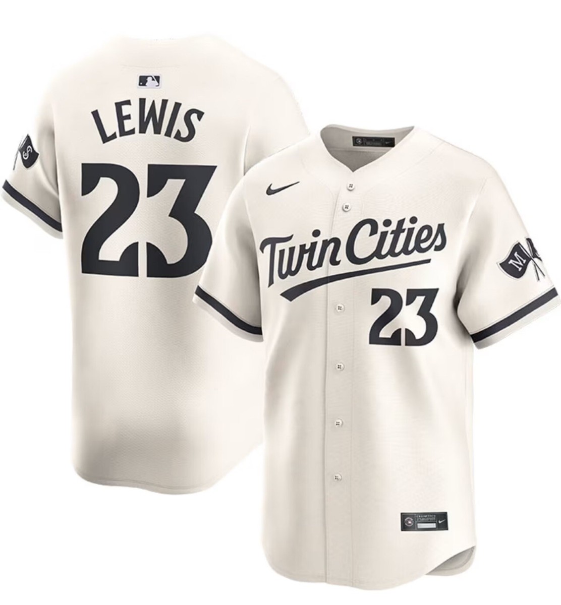 Minnesota Twins Royce Lewis #23 Nike Cream Alternate 2025 MLB