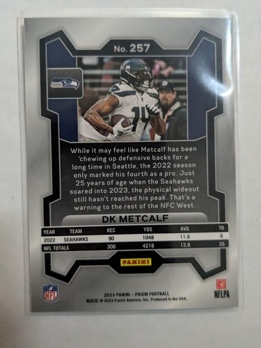 🏆 2023 Panini Prizm DK METCALF #257 SEATTLE SEAHAWKS - Picture 2 of 2