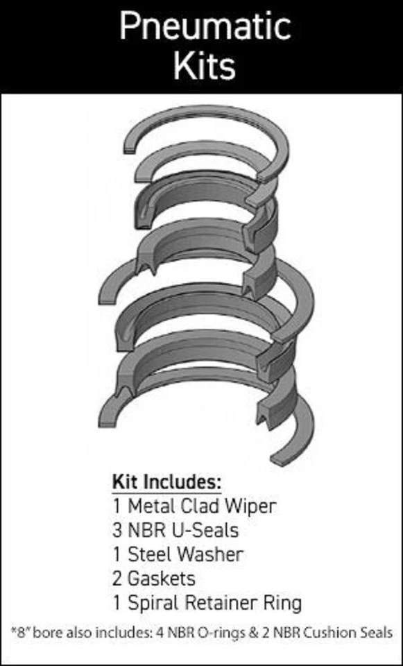 SEAL & CYLINDER SOURCE,INC. Sheffer Cylinder 720-00400 1" X 4" C20 Series Seal Kit (Pneumatic)