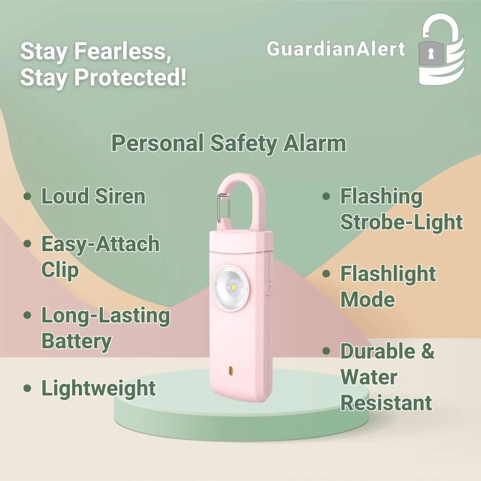 Safety Alarm Keychain for Women Protection Rechargeable 130dB Self Defense Siren - Image 2 of 4