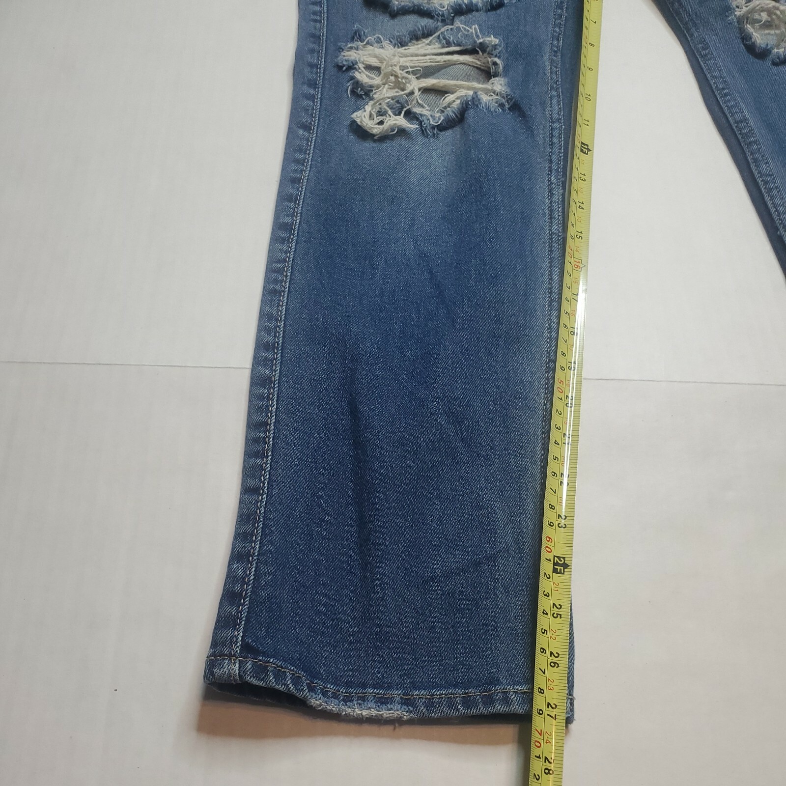 Womens Hollister distressed Blue slim straight je… - image 12