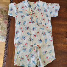 Mid Century Child's Space Explorer Pajamas Rockets Satellites Spaceman 1950s 2