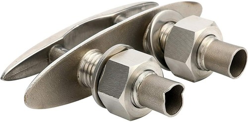 4 Pack 6-1/4" Stainless Steel 316 Pull Pull Up Flush Mount Cleat Boat Dock Cleat - Foto 6 di 11