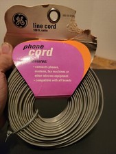 100 Ft GE White Phone Line Cord New Modem Telecom Equipment Fax Machine