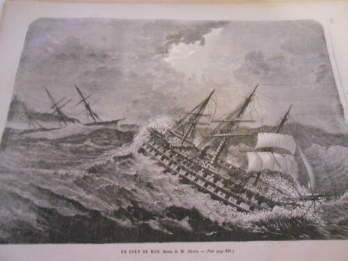 Gravure 1868 - Un Coup de Mer - Imagen 1 de 1