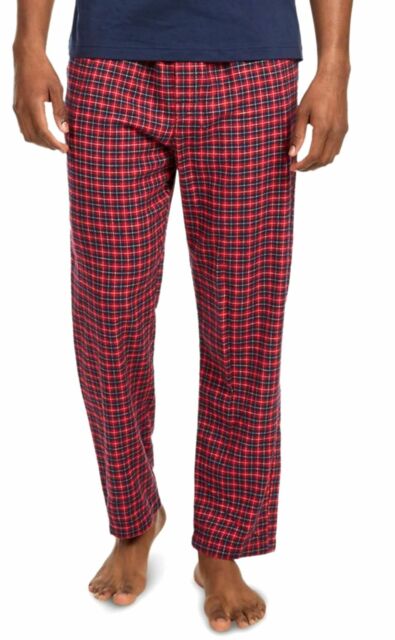 $49 Nautica Mens Cotton Pajama Flannel Pants Red Blue Plaid Sleepwear ...