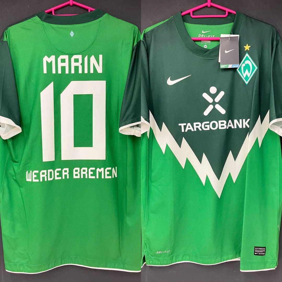 perry ONOWHEEL サッカーシャツ 緑/クリーム　完売品 Werder Bremen 10/11 Aaron Hunt #7 Official Nike Jersey Size S NEW