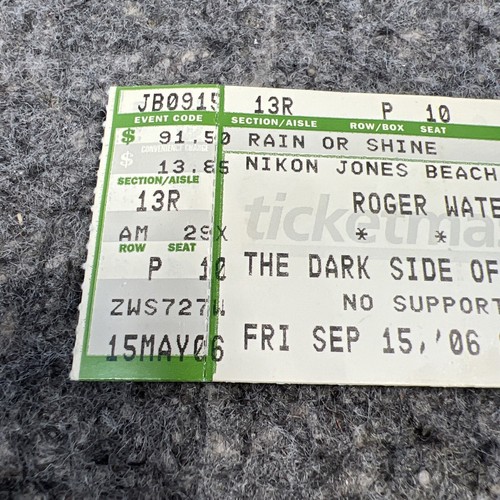 Sept 15 2006 ROGER WATERS Concert Ticket Nikon Jones Beach Theater - Picture 3 of 6
