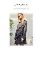 Low Classic - 18SS Cowl Neck Dress- S Navy