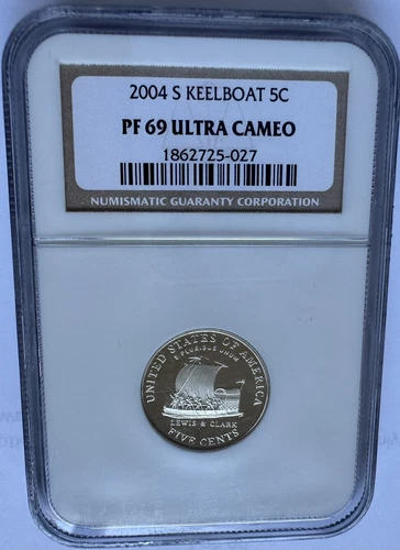 2004 S KEELBOAT 5C NGC PF69 ULTRA CAMEO  Jefferson Nickel Cents Lewis & Clark