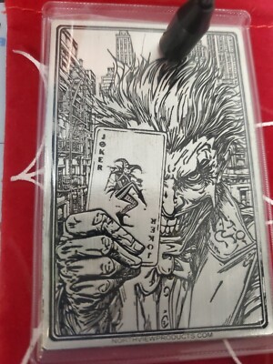 The JOKER V2🎱🤡💀Silver Art Bar Card 🃏🃏 1oz .999 Fine Sigma