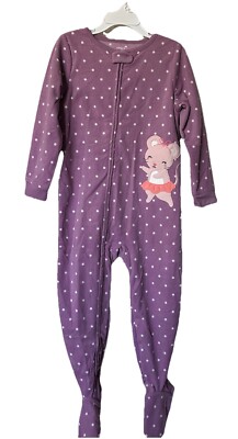 Baby Girl CARTER'S Mouse Fleece One-Piece Footed Pajamas Size 12M NWT