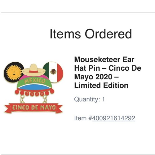 Disney Mouseketeer Ear Hat Pin - Cinco De Mayo 2020 - Limited Edition - Picture 2 of 2