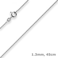 1,3Mm Rund-Ankerkette Goldkette Collier Halskette Aus 585 Gold WeißGold 45Cm