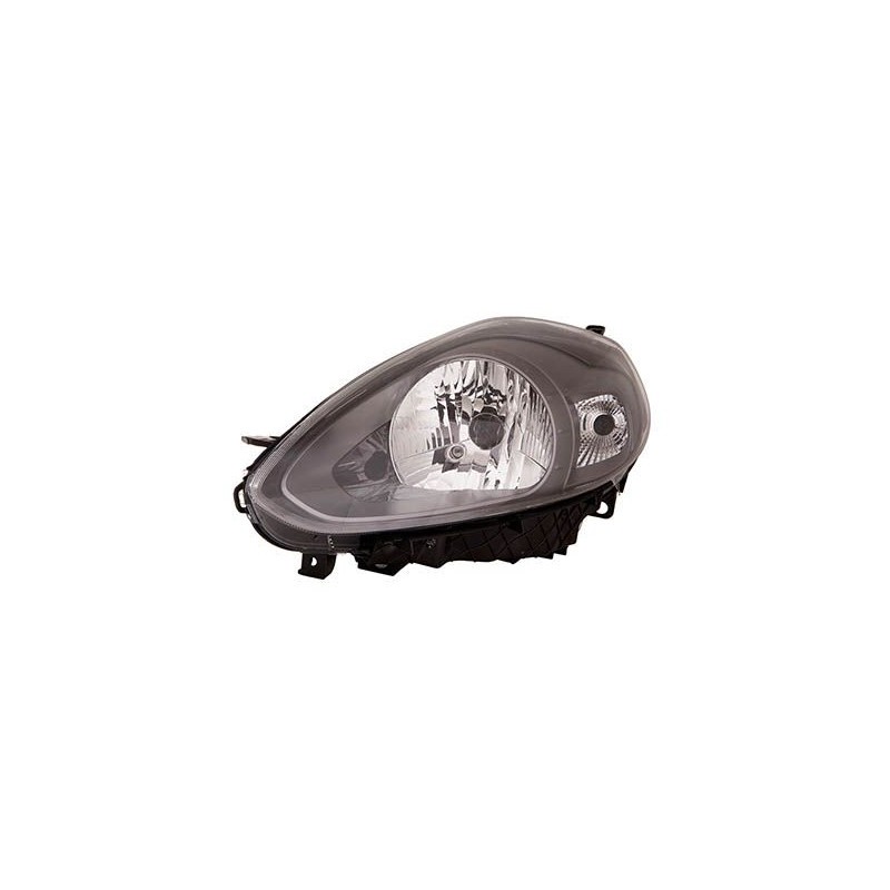 Phare avant gauche noir H4 pour Fiat Punto 3 depuis 2012