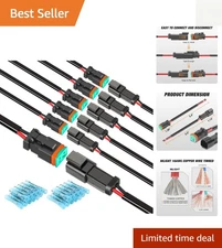 Versatile 2 Pin DT Connectors - 16AWG Waterproof Kits for All Your Wiring Needs