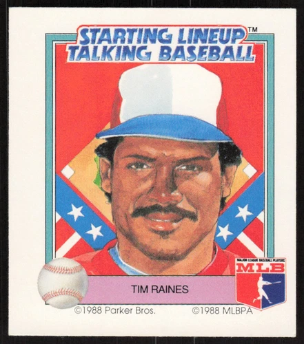 1988 Starting Lineup Talking Baseball Tim Raines Card #22 - Montreal Expos