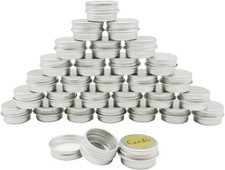 30 Pack 5Ml round Lip Balm Tin Cans, 5G Aluminum Makeup Sample Containers with S