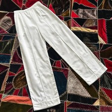 Vintage 50s White High Waist Side Zip Cropped Wide Leg Pants Clam Digger Pants