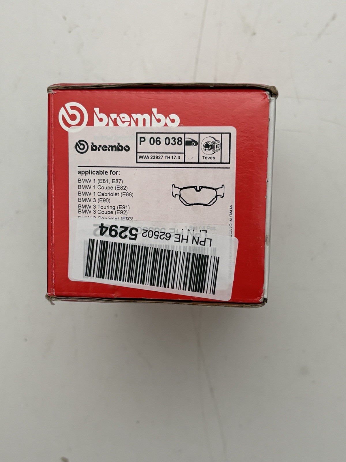 Rear Brake Pad Set Fits BMW 1 Series 3 Series X1 BREMBO P06038