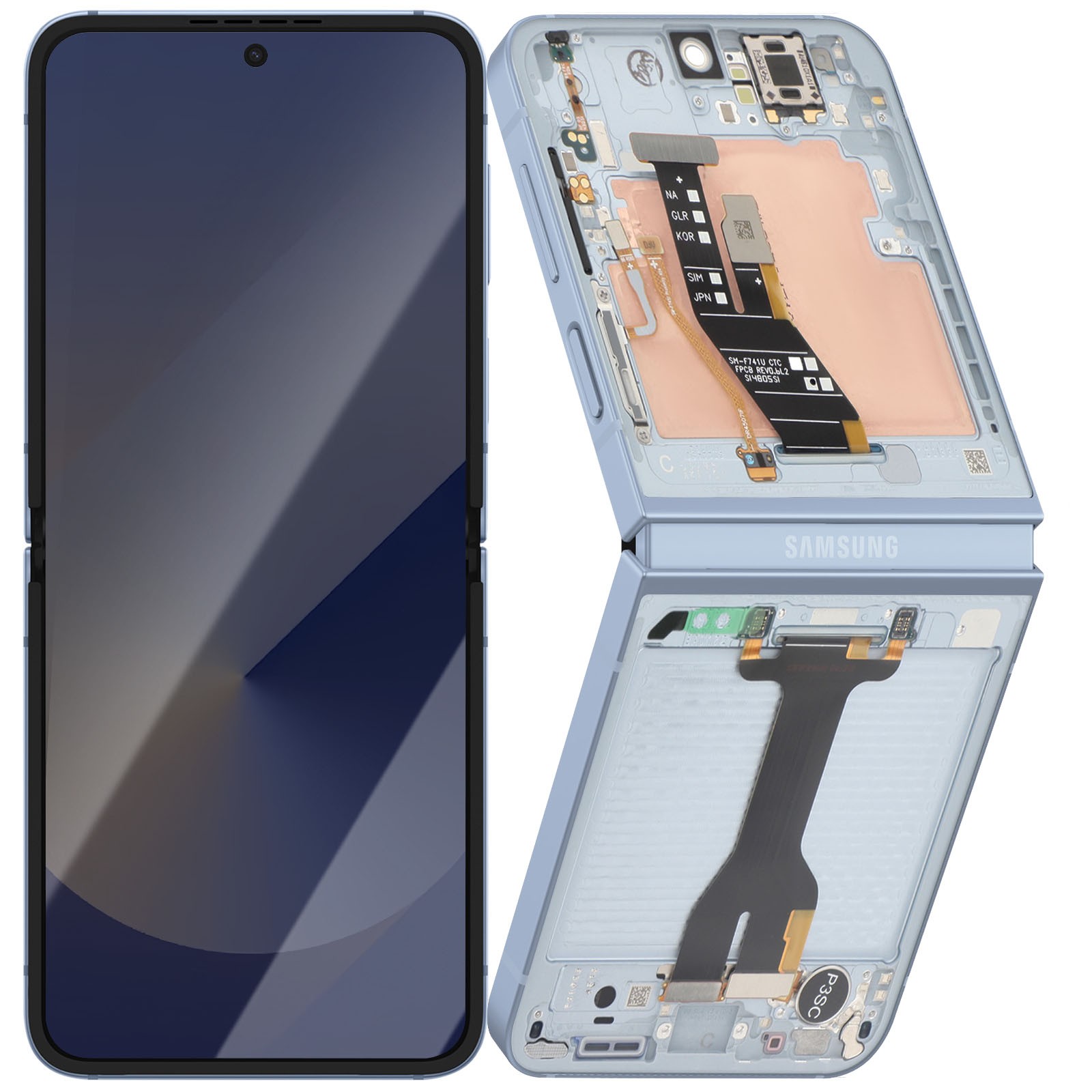 Ecran intérieur pour Galaxy Z Flip 6 Bleu - Remplacement facile