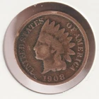 US Rare Old West 1908 Indian Head Penny Coin American Collection Shield Cent USA