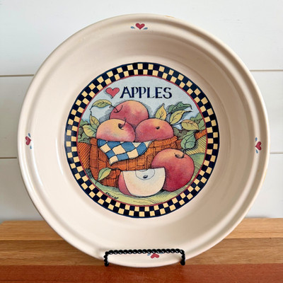 Susan Winget Certified International Pie Baking Plate Harvest Fair Apples
