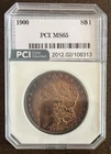 1900-P Morgan 90% Silver Dollar PCI  MS65 Rare Authentic Uncirculated Toned Coin