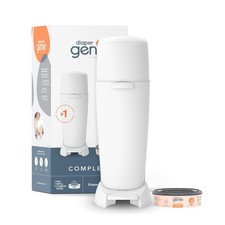 Diaper Genie Complete Diaper Pail White C Includes 1 Refill Holds 270 Newbo