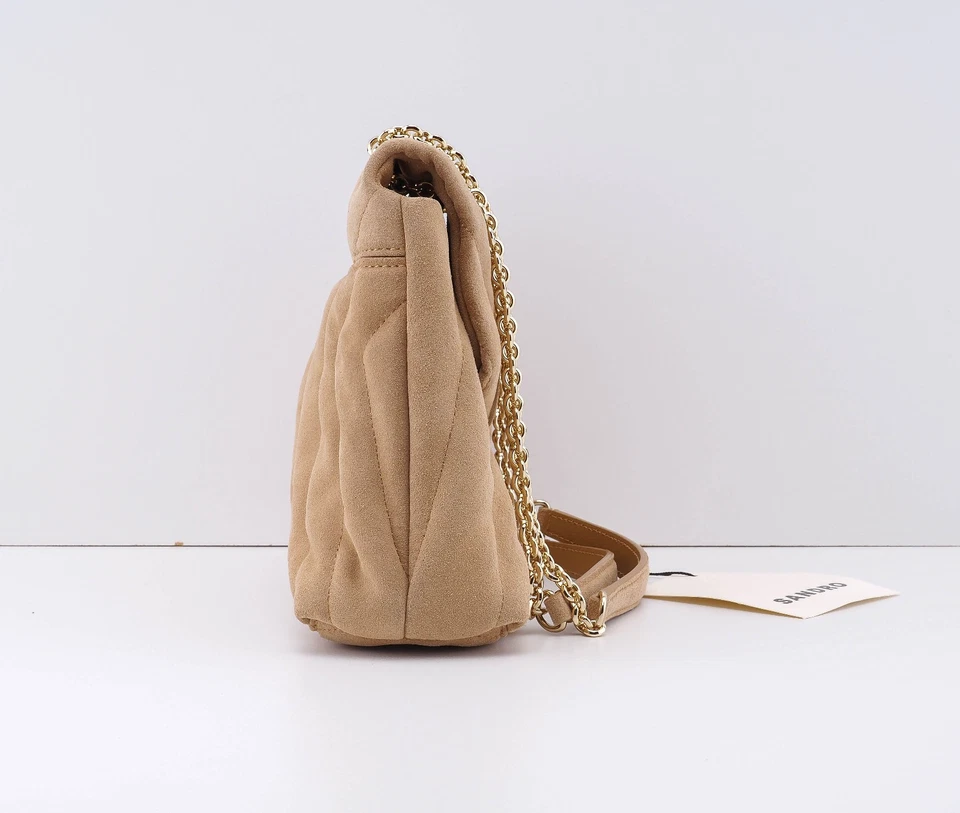 Bolso de hombro Sandro Paris para mujer de gamuza de cuero SFASA01105 - Imagen 3 de 4