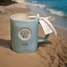 NEW Rae Dunn  SALTY  Seashell Ceramic Mug Bea...