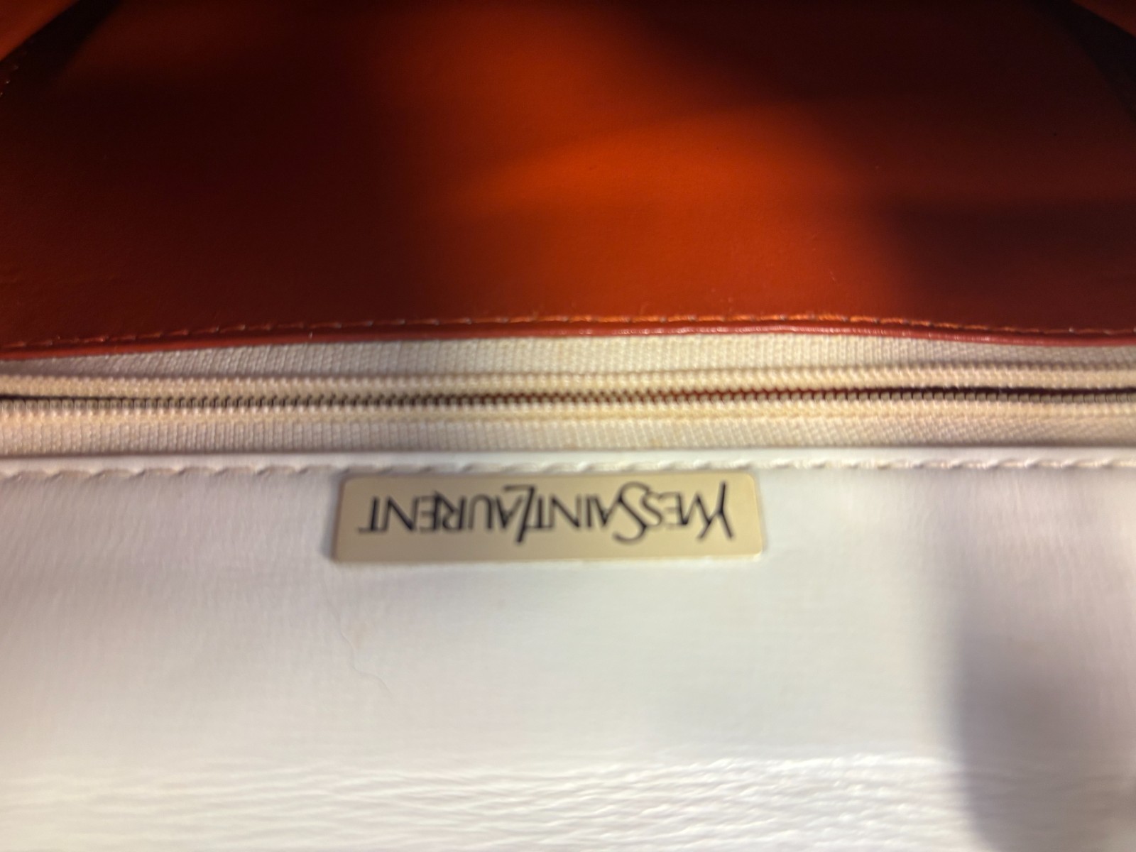 Vintage YSL Yves Saint Laurent White Leather Flap Shoulder Bag