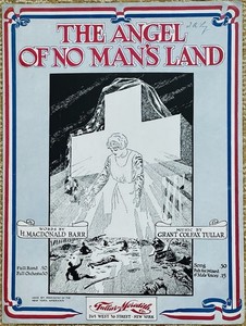 rare RED CROSS / WORLD WAR I sheet music ANGEL OF NO MAN'S LAND ~ 1918