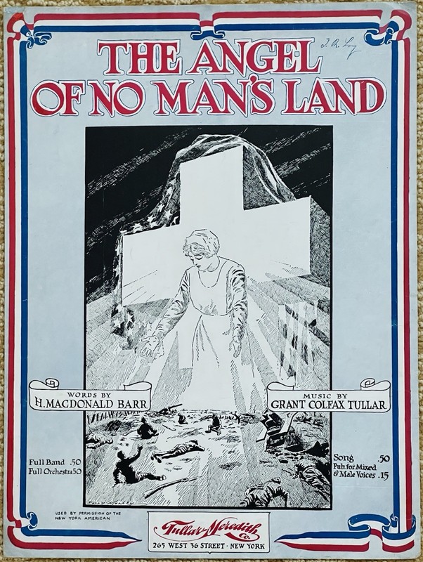rare RED CROSS / WORLD WAR I sheet music ANGEL OF NO MAN'S LAND ~ 1918